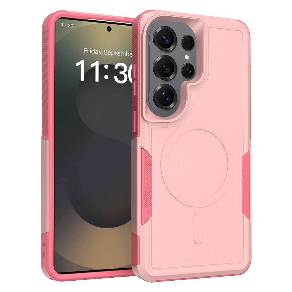 

Роскошный однотонный прочный магнитный чехол для телефона Samsung S26 Ultra S25 Plus S24 A16 A26, противоударный, тонкий, подходит для Magsafe Cover