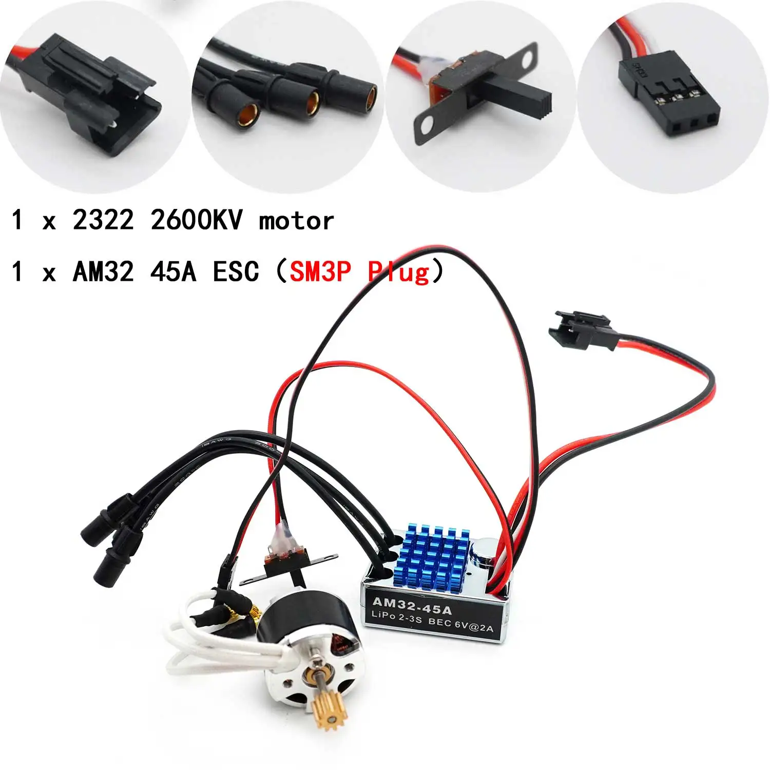 MN82 MN99S MN168 MN78 2322 brushless motoros 45A ESC Kis dzsesszegyüttes RC autó upgrades alkatrészek accessor