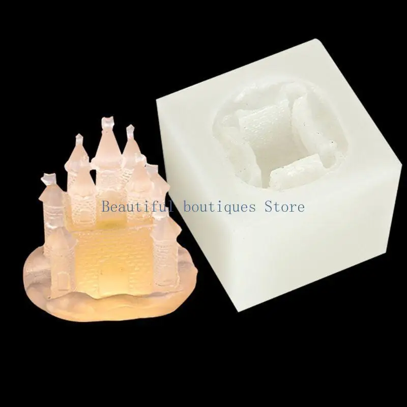 

U4LF 3D Mini Castle Shaped Silicone Molds Epoxy Resin Mold DIY Crafts Plaster Tool