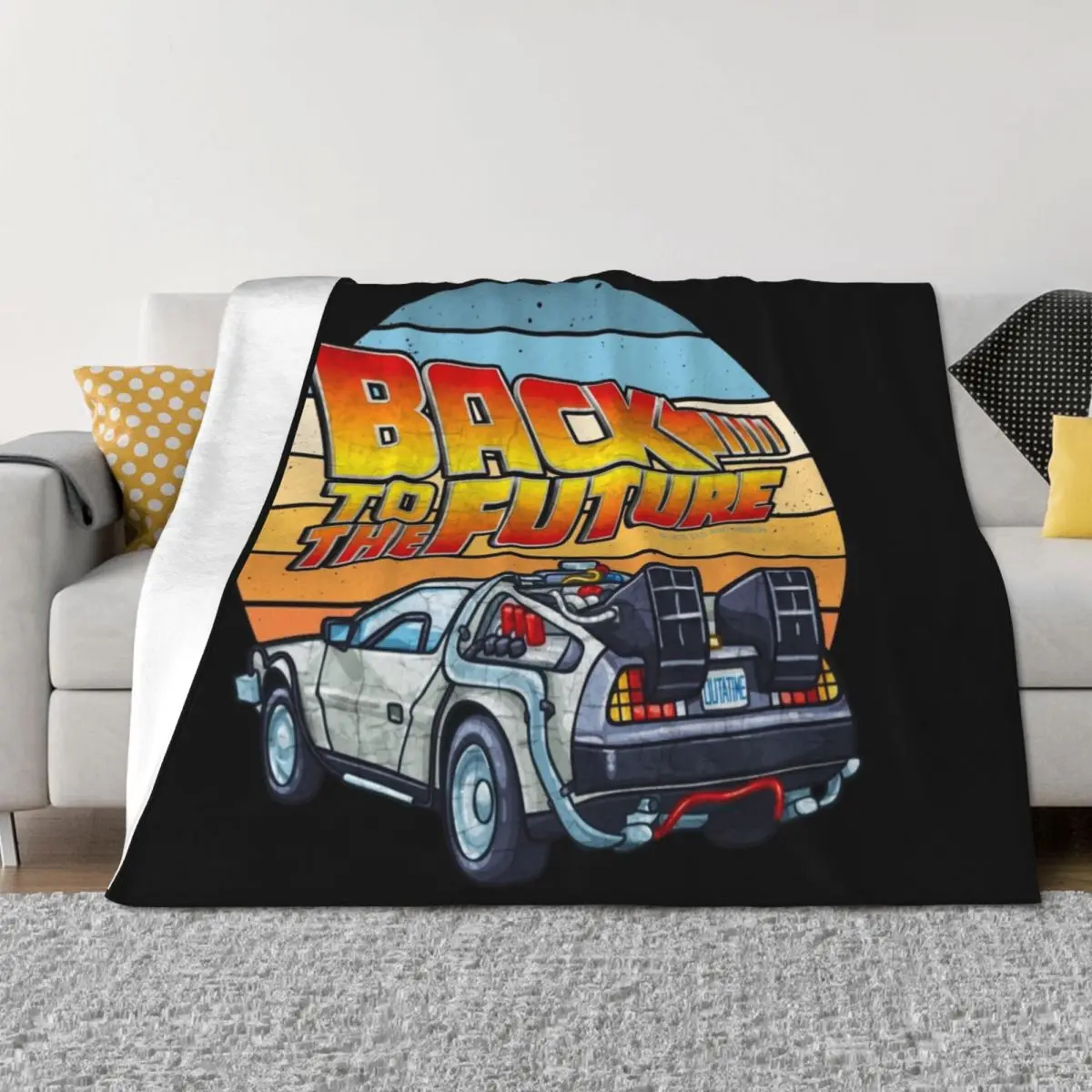 

Back to the Future - DMC DeLorean Throw Blanket funny gift Winter beds Bed Fashionable Shaggy Blankets