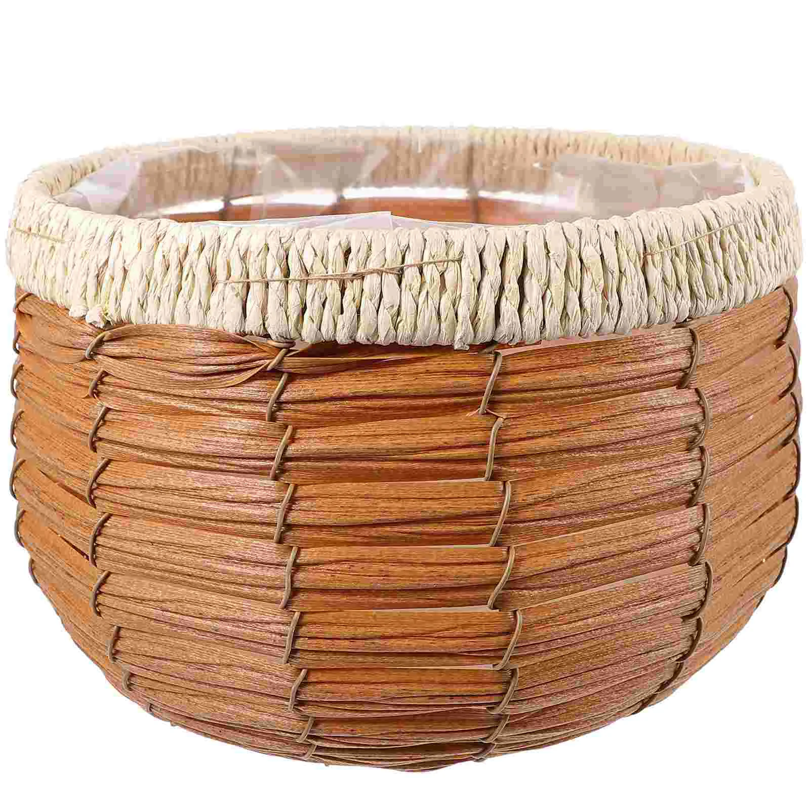 

Baskets Flower Woven Pot Rattan Green Plant Succulent Storage (brown) Decor Multi-purpose Household Weaving