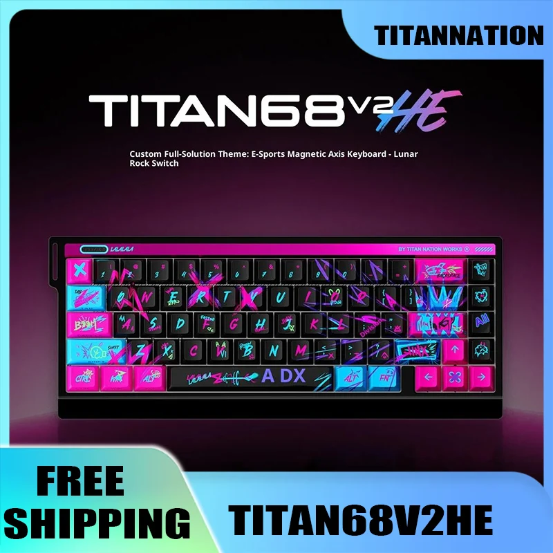 

New TitanNation TITAN68V2HE Wired Magnetic Switch Keyboard RT0.001mm 0.08ms Low Delay TITAN2.0HUB 8KHz PC E-sports Game Keyboard