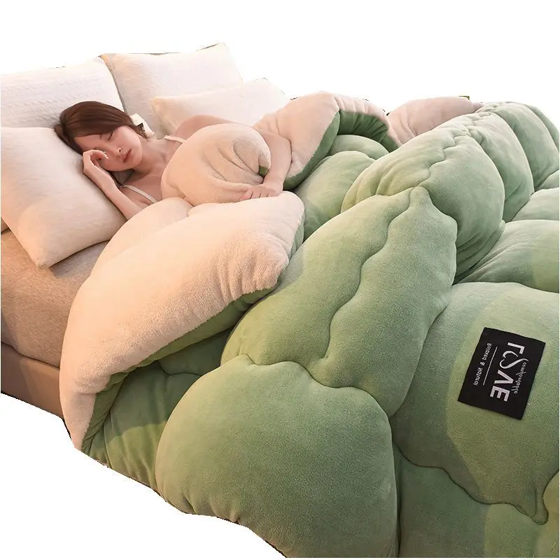 Lamb wool quilt winter quilt household thickened warm camel hair quilt quilt student dormitory plush coral velvet milk velvet