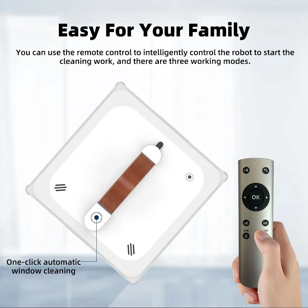 Electric window cleaner for window cleaning, ultrasonic water spraying, powerful vacuuming, automatic window cleaning machine