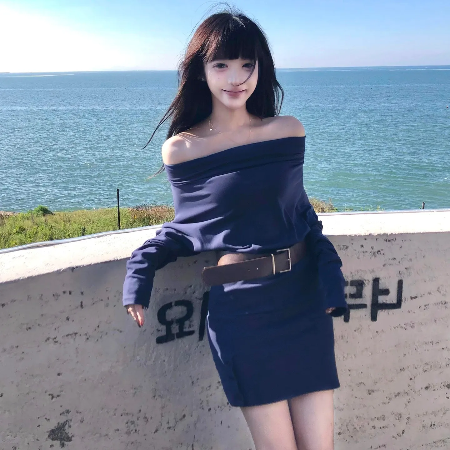 Kleider Langarm Damenkleid Brautjungfer Frühling Abstrakte Baumwolle Stehkragen Smockwerk Ausgestelltes A-Linie Altersreduzierend Künstlerisch Würzig