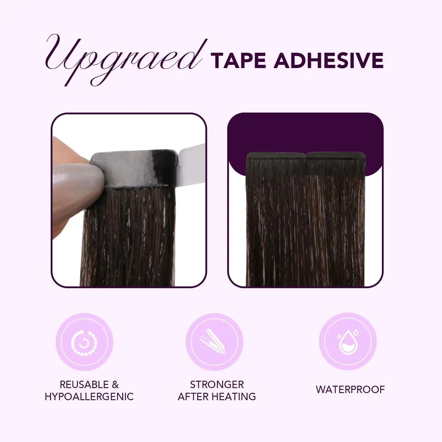 وصلات شعر شريط شعر بشري في وصلات شعر لاصقة 14-22 بوصة 20 قطعة غير مرئية 100% وصلات شعر بشري طبيعي