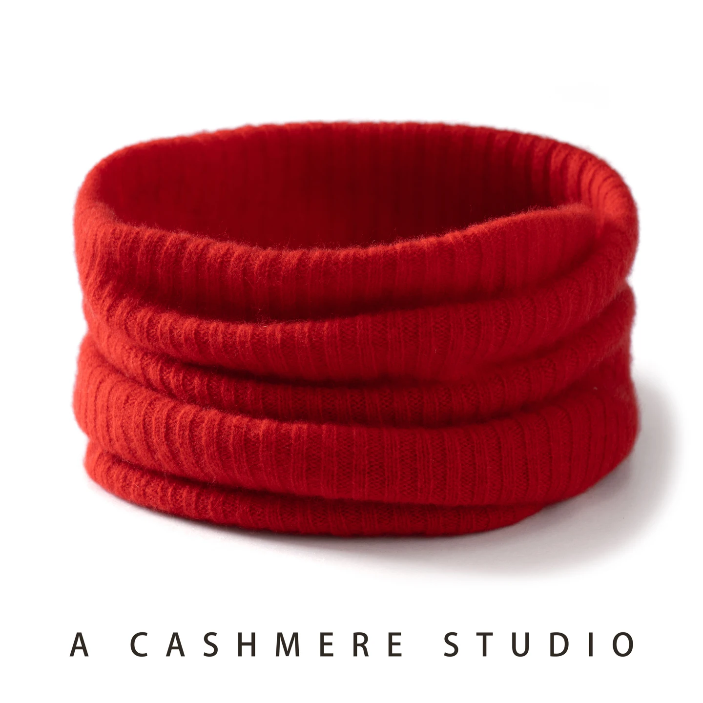 

100% качественный кашемировый бесшовный вязаный шейный платок для женщин, зимний уличный однотонный ребристый мягкий теплый шарф, шарф с кольцом на шею