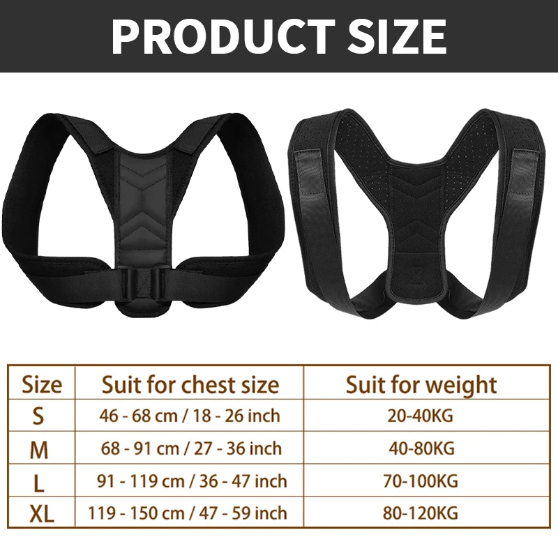 Back Brace Posture Corrector for Women and Men, Adjustable Upper Back Brace and Shoulder Back Straightener, Upper Back Corrector