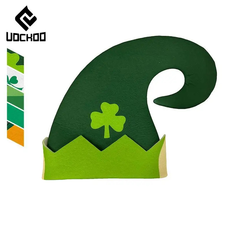 

Lucky Clover Print Hat St. Patrick's Day Hats Costume Props Green Street Elf Cap Digital Print Show Topper Unisex Accessories