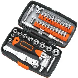 38 in 1 Screwdriver Set Retractable Household Multifunctional Plum Shaped Rice Word Ratchet Screwdriver Box 1 Set