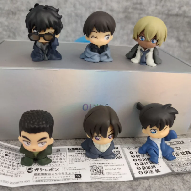 6pcs Echt Detective Conan Gashapon en ys Kuroba Kaito Furuya Rei Akai Shuichi Matsuda Jinpei ac bodemtemperatuur Figre Ornament en ys Tech ft