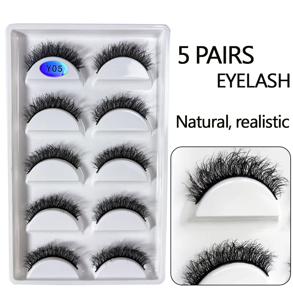 NEU 5 Paar 3D Y08 Natürliche Nerz-Falsche Wimpern Flauschiger Stil Make-up Wimpern Künstliche Wimpern Faux Cilios Schönheits-Tools – Detail 8