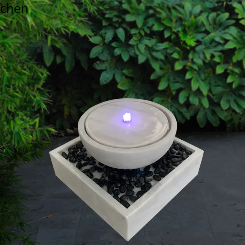 

QZT Flowing Water Landscape Stone Bowl Circulating Fountain Garden Stone Sculpture Fountain Outdoor Ornament
