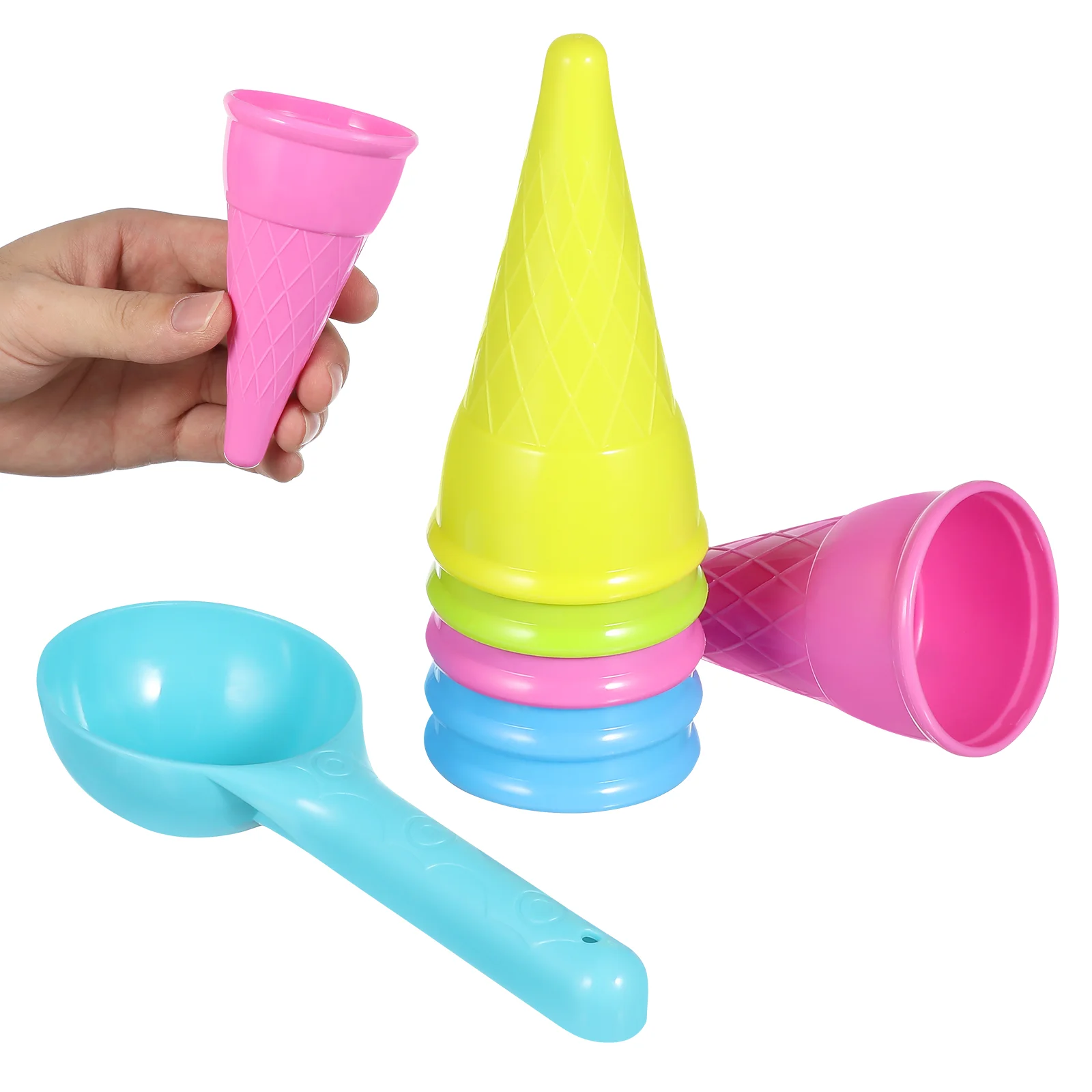 Toyandona Play House Beach Ice Cream Cone Scoop Set (random Color 5pcs/pack) 2 Packs for Sale Children Sand Toys Kids Outdoor