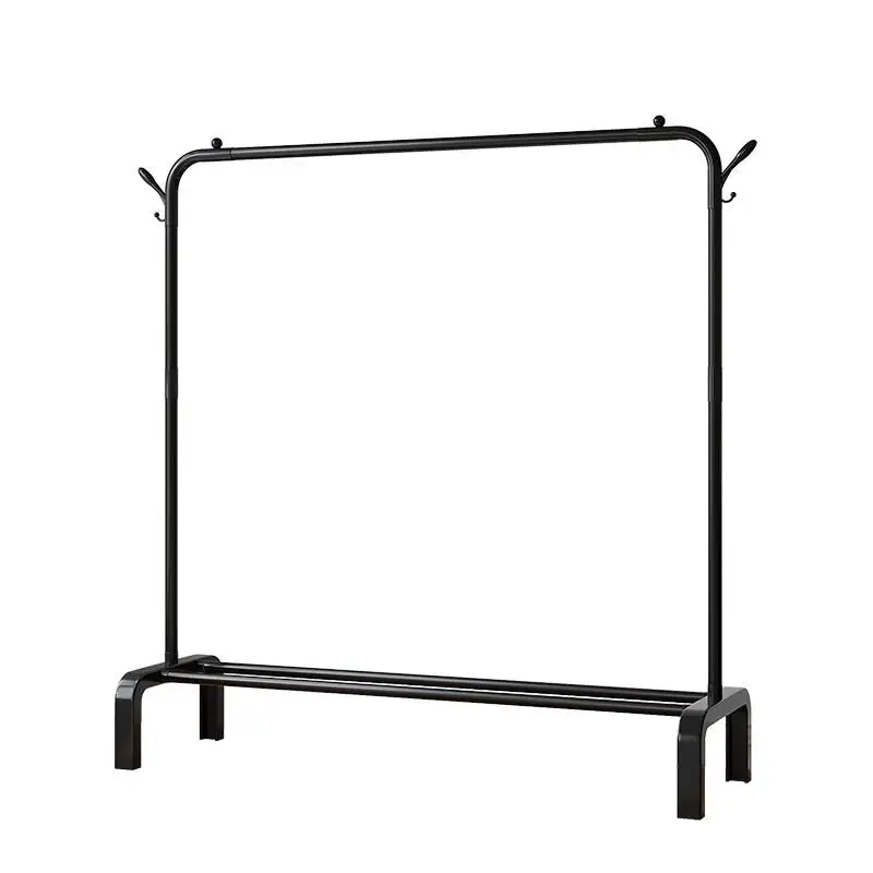 Simple Indoor Clothes Drying Rack Free-Standing Clothesline Rod Indoor Balcony Clothes Hanger Home Dormitory Bedroom Coat Hook