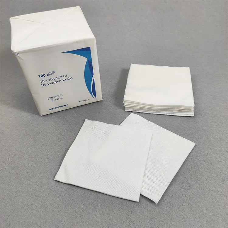 CE/ISO Disposable 4 Ply Medical Wound Pad Sponges Swab Sterile Non Woven Gauze Free Sample Custom Package Rich White 3 Years -