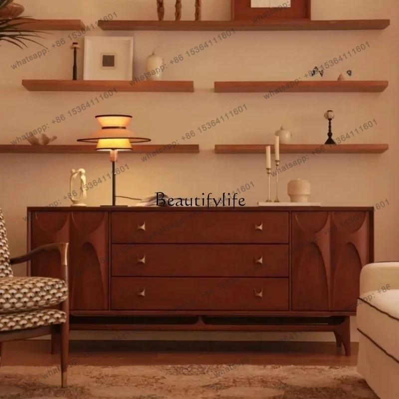 

yj21 solid wood dining side cabinet designer is surprised by the quiet wind retro bucket cabinet, entrance cabinet against the w