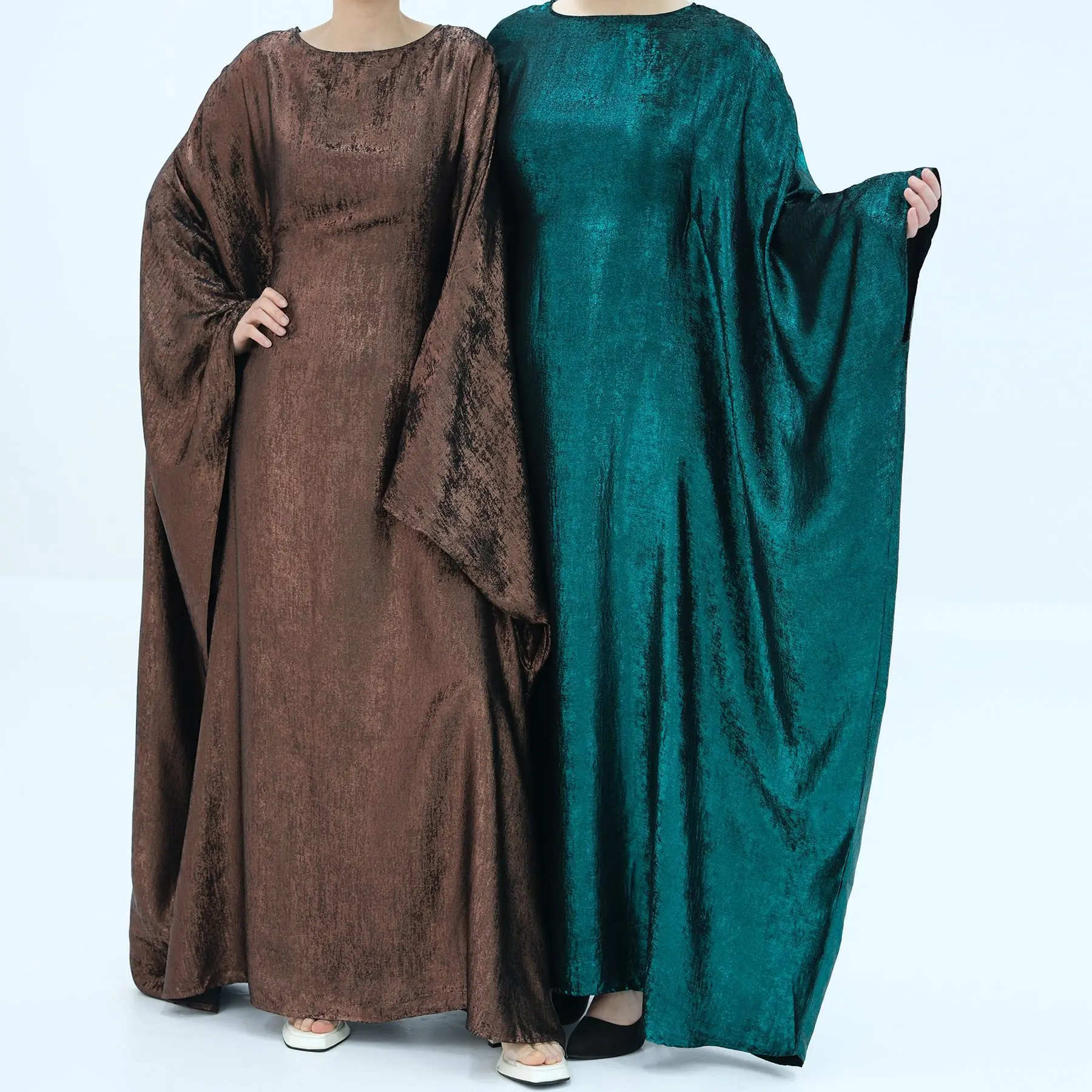 Marocain Kaftan Women Batwing Sleeve Maxi Dress Muslim Abaya Dubai Turkey Caftan Saudi Arabic Robe Eid Djellaba Islamic Jalabiya