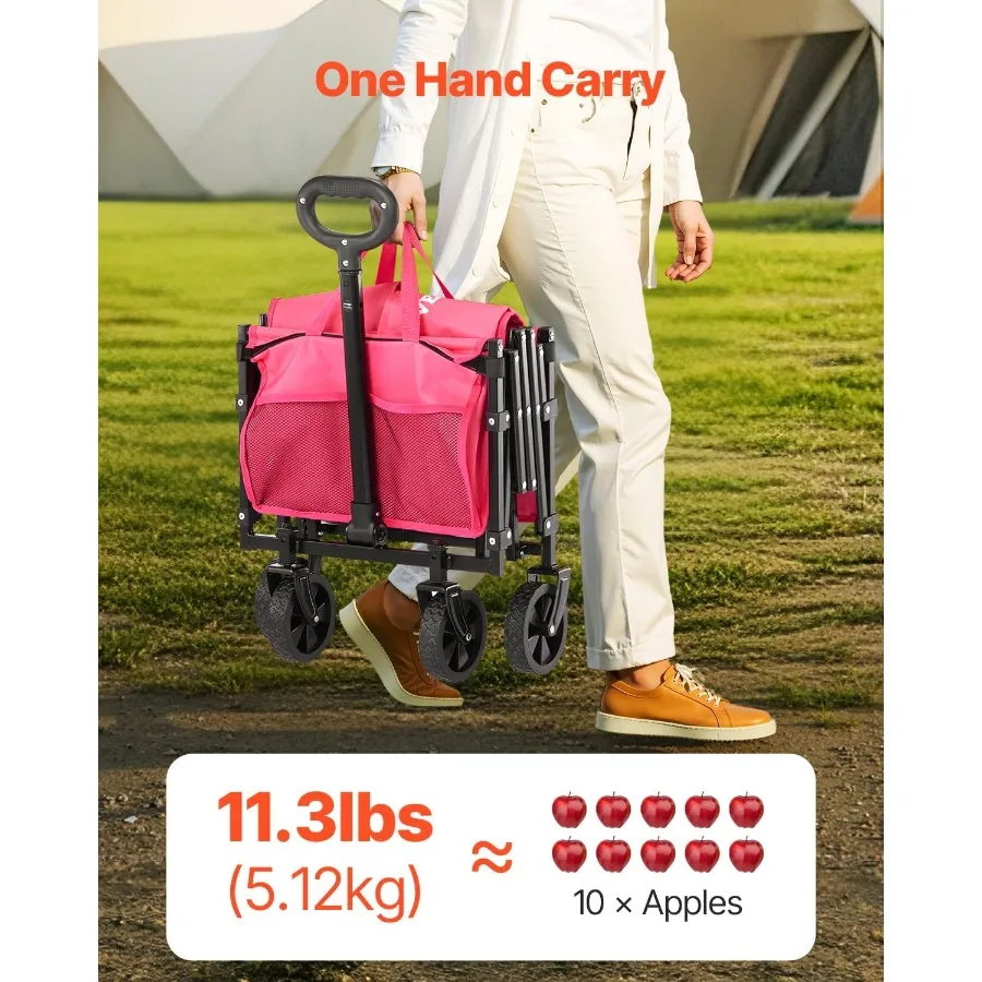 عربة عربة قابلة للطي بعجلات قابلة للطي 120L 225LBS عربة قابلة للطي شديدة التحمل عربة بقالة محمولة للبقالة Ca