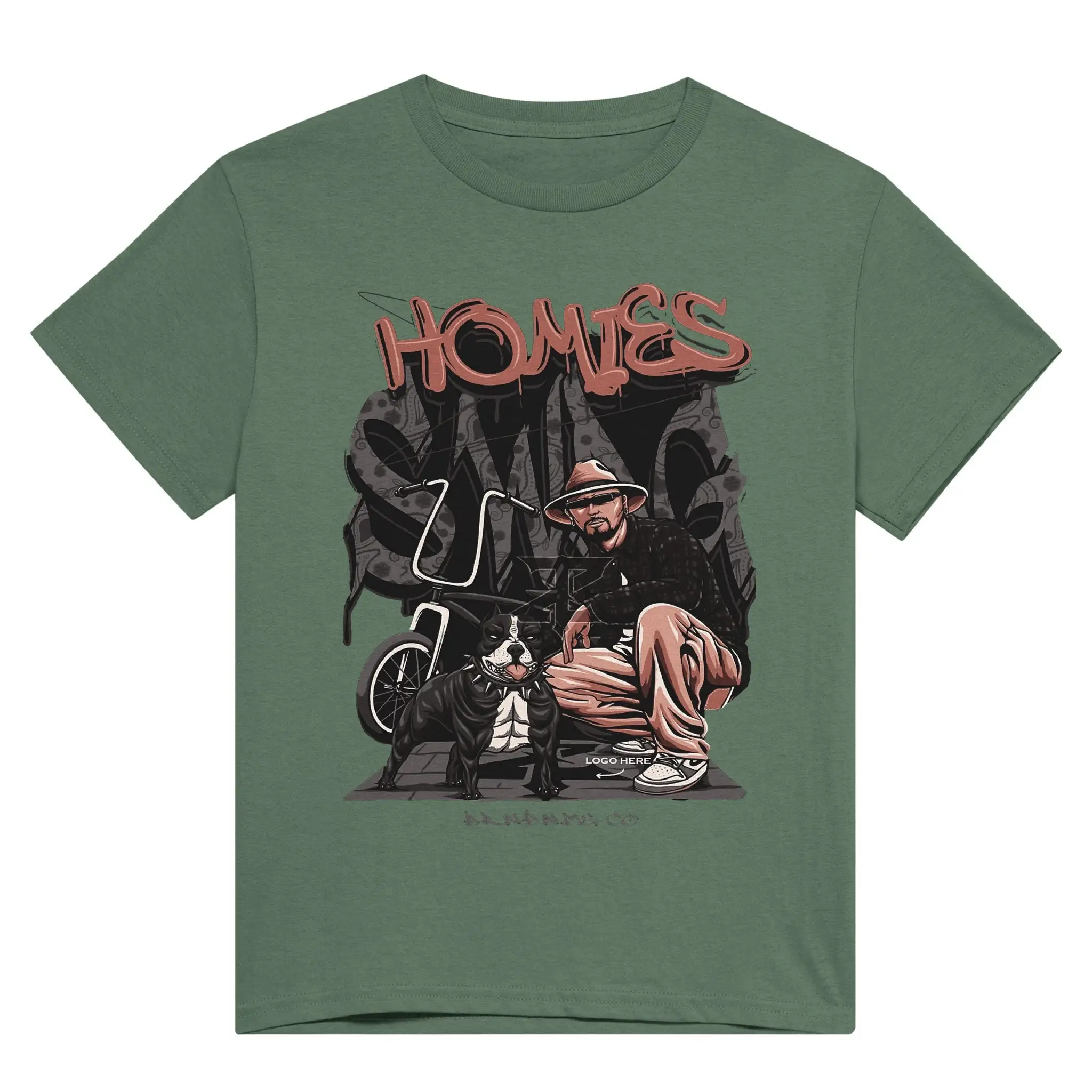 Homies Adult Crewneck T shirt