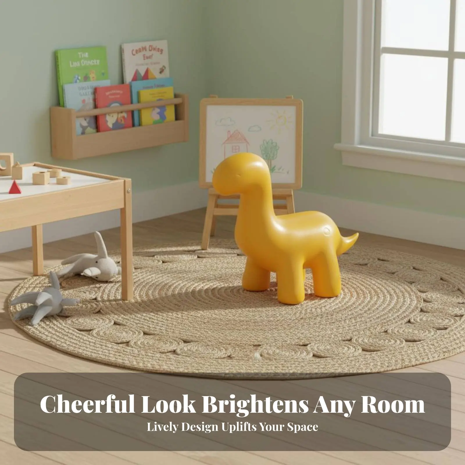 

Dinosaur Footstool Cartoon Aesthetic Dinosaur-Shaped Ottoman Cute Appearance Child-Safe Design for Nursery, Living Room, Bedroom