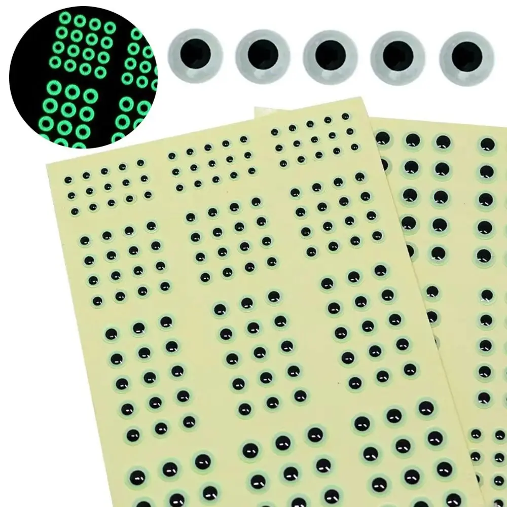 

183pcs/sheet 3D Luminous Fishing Lure Eyes Glowing 3mm/4mm/5mm/6mm Minnow Artificial Fish Eye Holographic Lifelike