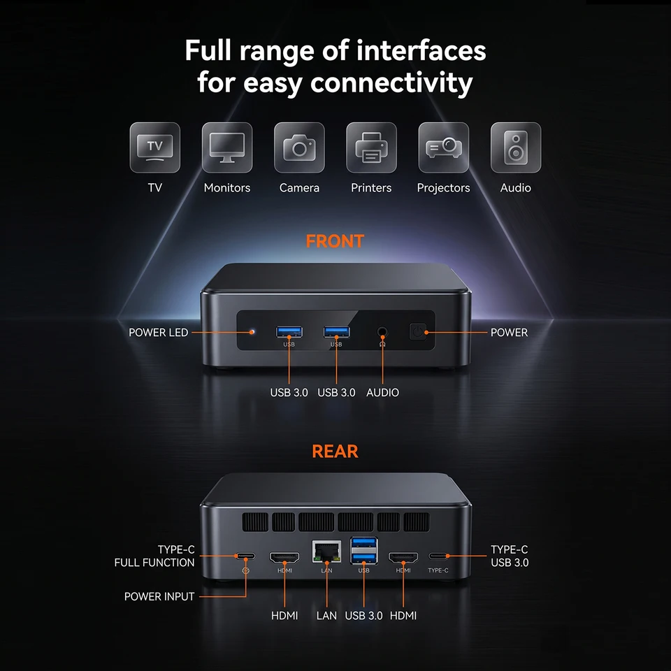 LENO M12 Mini PC Intel I3-6100U/I9-10980HK Windows 11 Pro Mini PC
