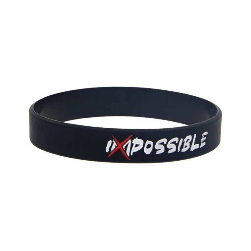 1 PC-Armband aus Silikon mit inspirierenden Zitaten, kein Geschlecht, kein Wunsch für es, Armreif, 5 Farben – Detail 12