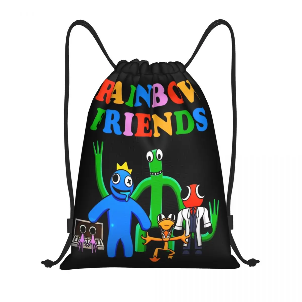 Custom Rainbows Friend Play Gaming Drawstring Bags Women Men Lightweight Sports Gym Storage Backpack