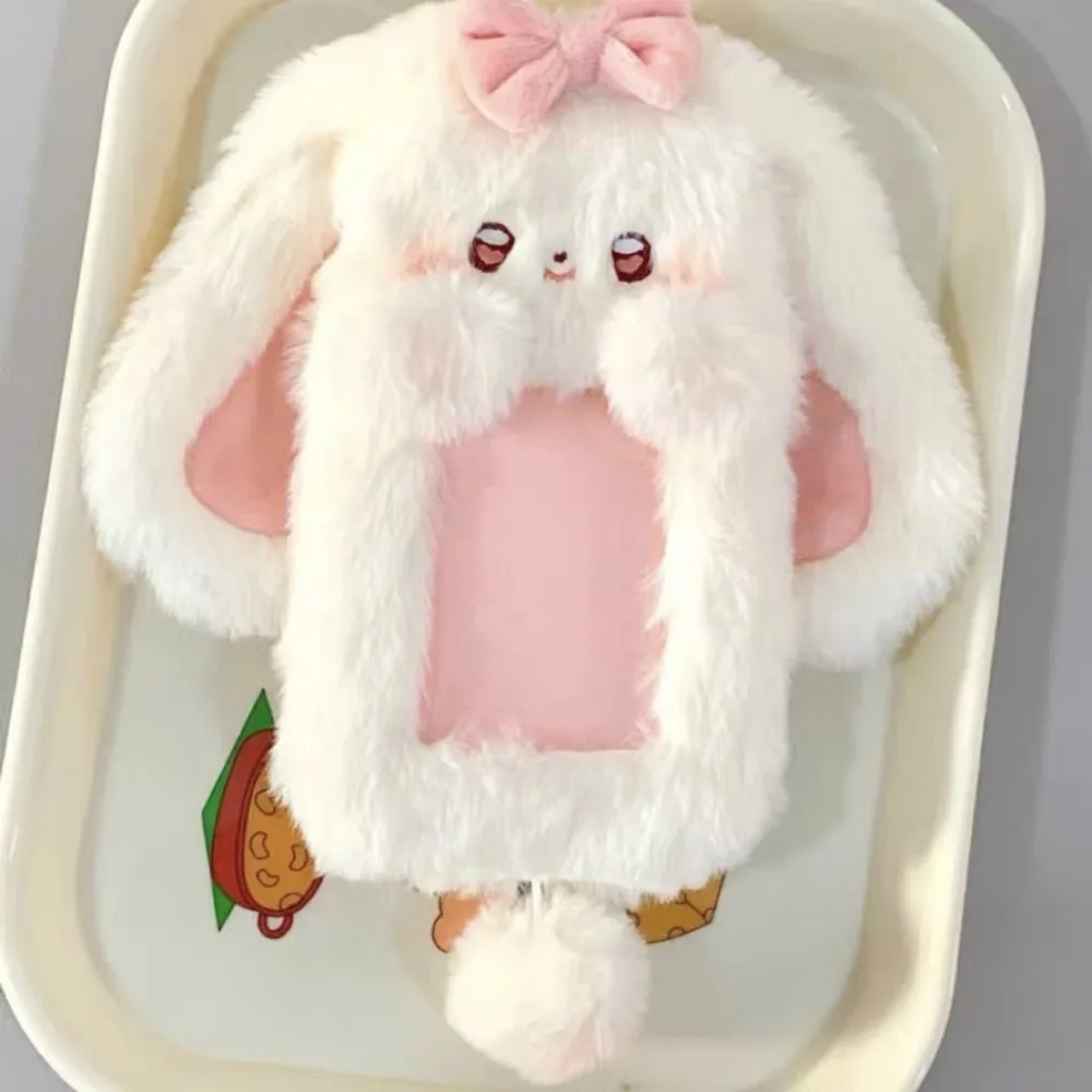 

Cartoon Multifunctional Photocard Case Plush Big Eared Rabbit/Border Collie Photo Card Holder Card Case Gift