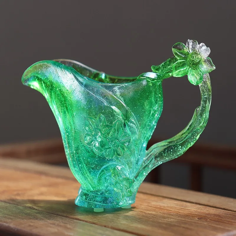 Jiangmen glazed daffodil-shaped fair cup creative tea set ornament home decoration crafts