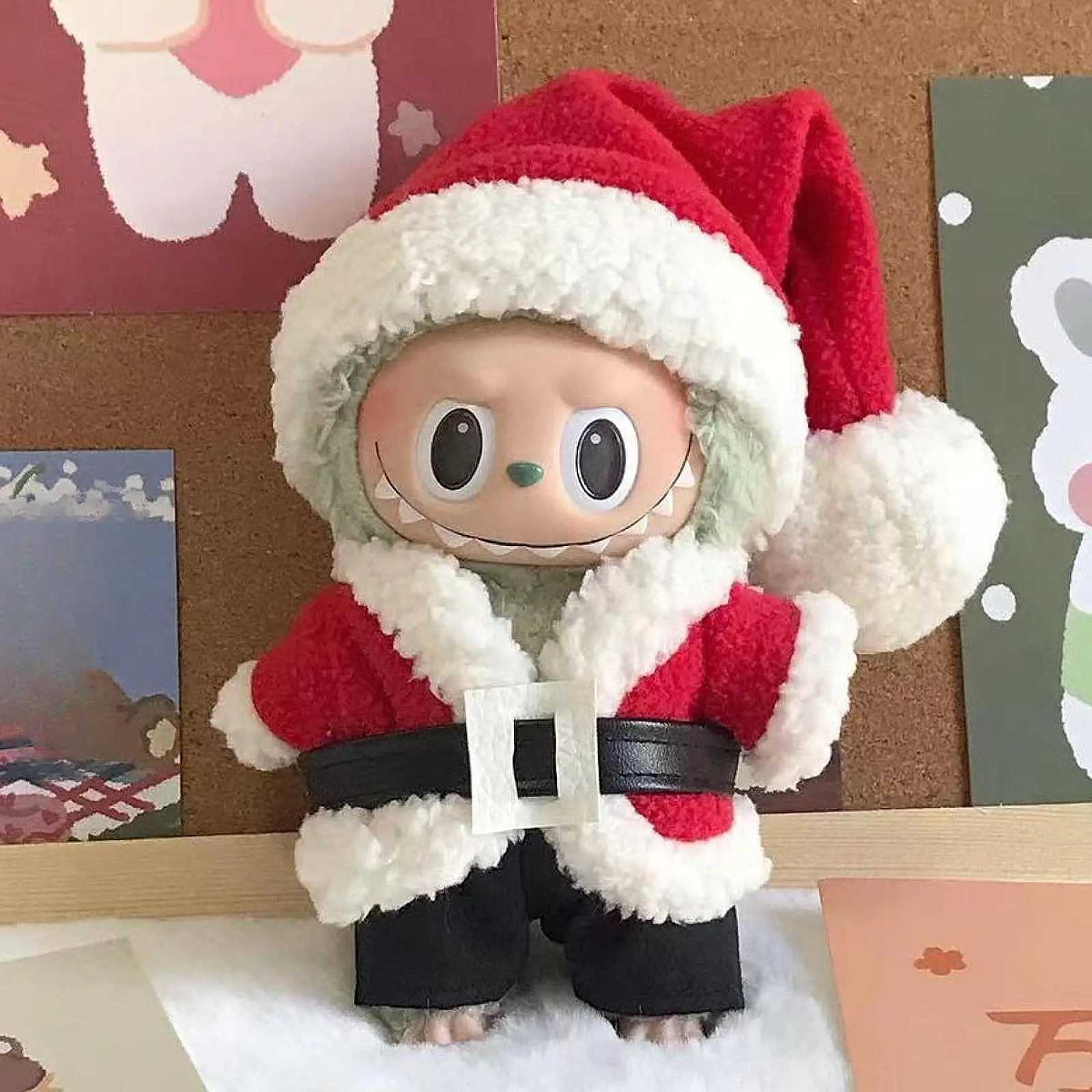 Doll Clothes for 17cm Plush Doll Santa Claus Clothes Photo Props Stylish Stuffed Animals Clothes Soft Doll Outifit Doll Clothing