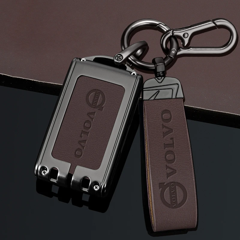 

For Volvo XC40 XC60 S90 XC90 V90 T5 T6 T8 Polestar 1 2 C30 2019 2020 Leather Car Key Case Cover Shell Fob Keychain Accessories