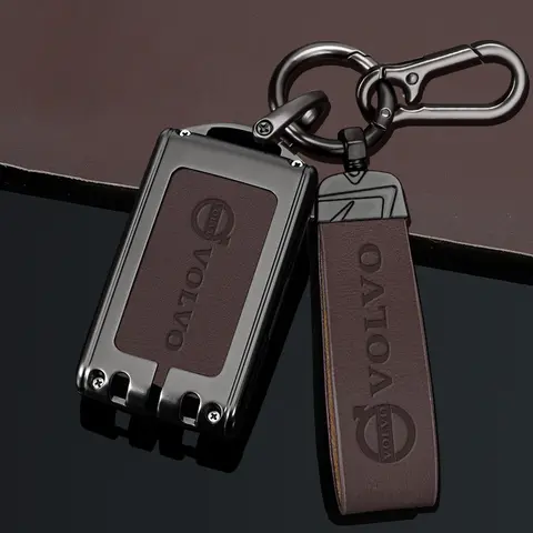 가죽 자동차 키 케이스 커버, 쉘 고리 키체인 액세서리, 볼보 XC40 XC60 S90 XC90 V90 T5 T6 T8 폴스타 1 2 C30 2019 2020