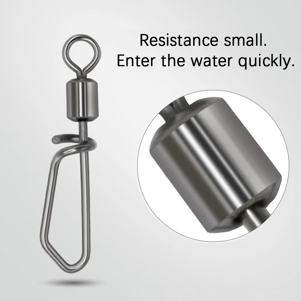 DNDYUJU 10-50X الصيد يدور مع التعشيق المفاجئة دبوس وصلة دوّارة لصيد الأسماك الفولاذ المقاوم للصدأ خطافات الصيد إغراء الكارب موصل الصيد أداة #4