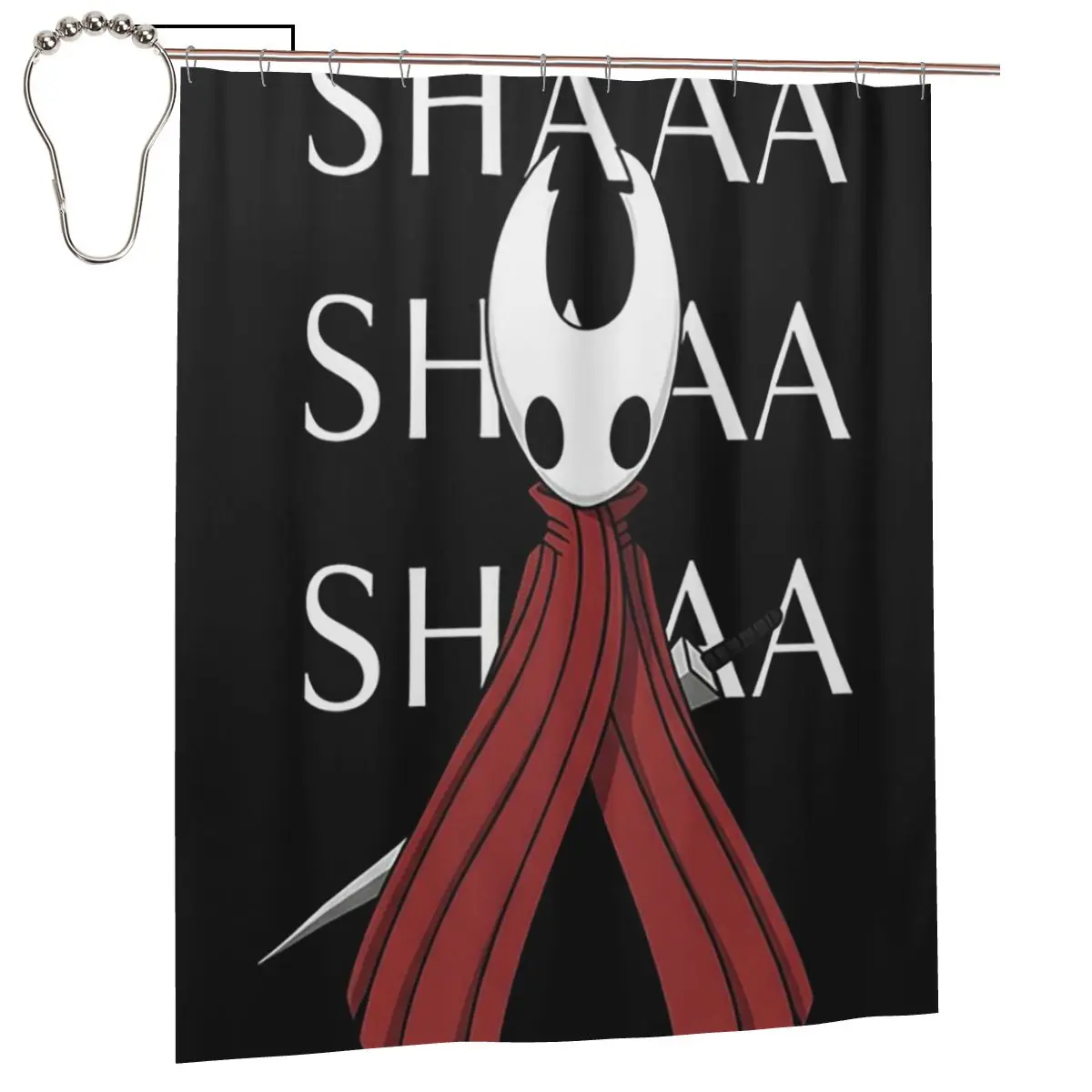 

Hollow Knight Silksong Shaa Hornet Battle Cry Shower Curtain Bathroom Polyester Waterproof Bath Curtains with Hooks