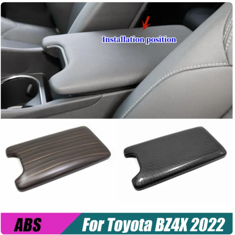 

For Toyota BZ4X 2022-2024 ABS Carbon/wood Car Center Console Armrest Box Panel Cover Trim Decoration Stickers Accessories