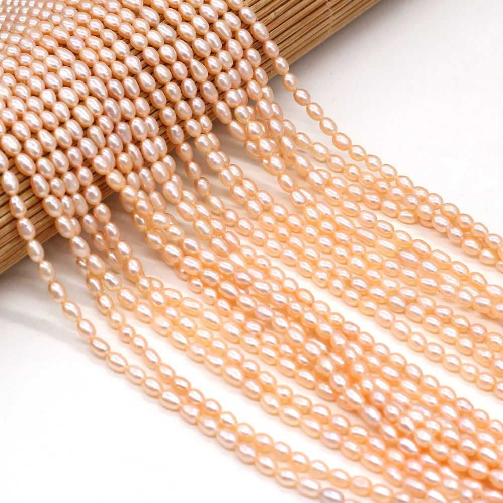4-5mm High Quality AAA Natural Freshwater Pearl High-gloss Rice-shaped Beads for Jewelry Making DIY Necklace Bracelet Accessory