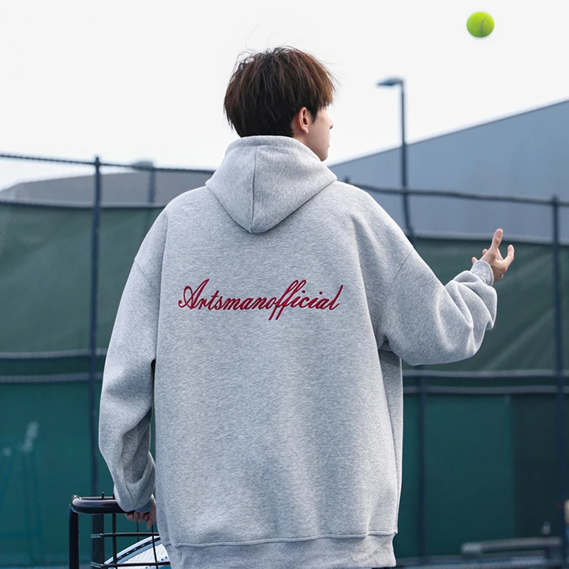 

High Street Letter Printed Hooded Sweatshirt For Men 2025 Spring Fleece Y2K Streetwear Hoodies Hip Hop Fashion Long Sleeve Hoody