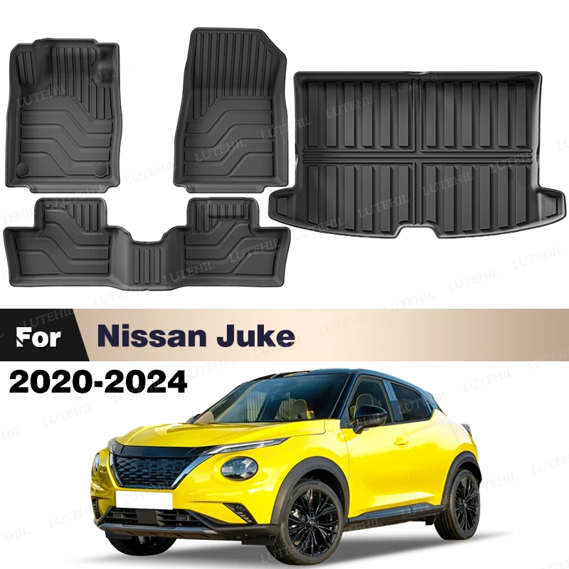 

LUTEHIL For Nissan Juke 2020-2024 2023 2022 2021Custom All-Weather TPE Floor Mat Trunk Mat Carpet Cover Auto Interior Accessorie