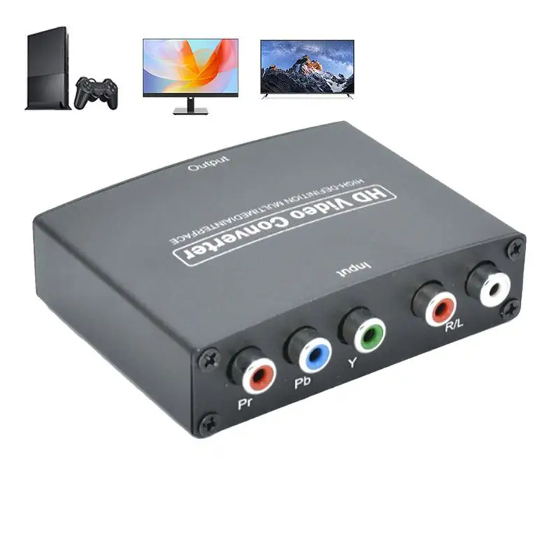 YPbPr to HDTV Converter RCAto HD Connector Converters 1080P YPbPr toHDMI Video Audio Converter L/R Audio to HDTV Adapter