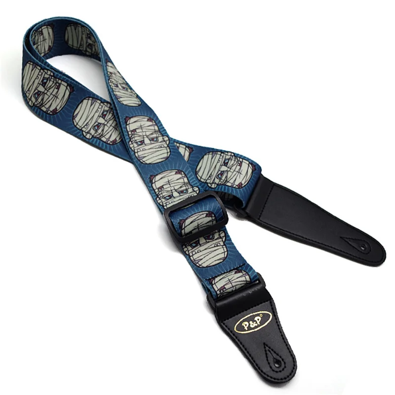Addict Skull Pattern Guitar Strap Electric  Acoustic Folk  Bass