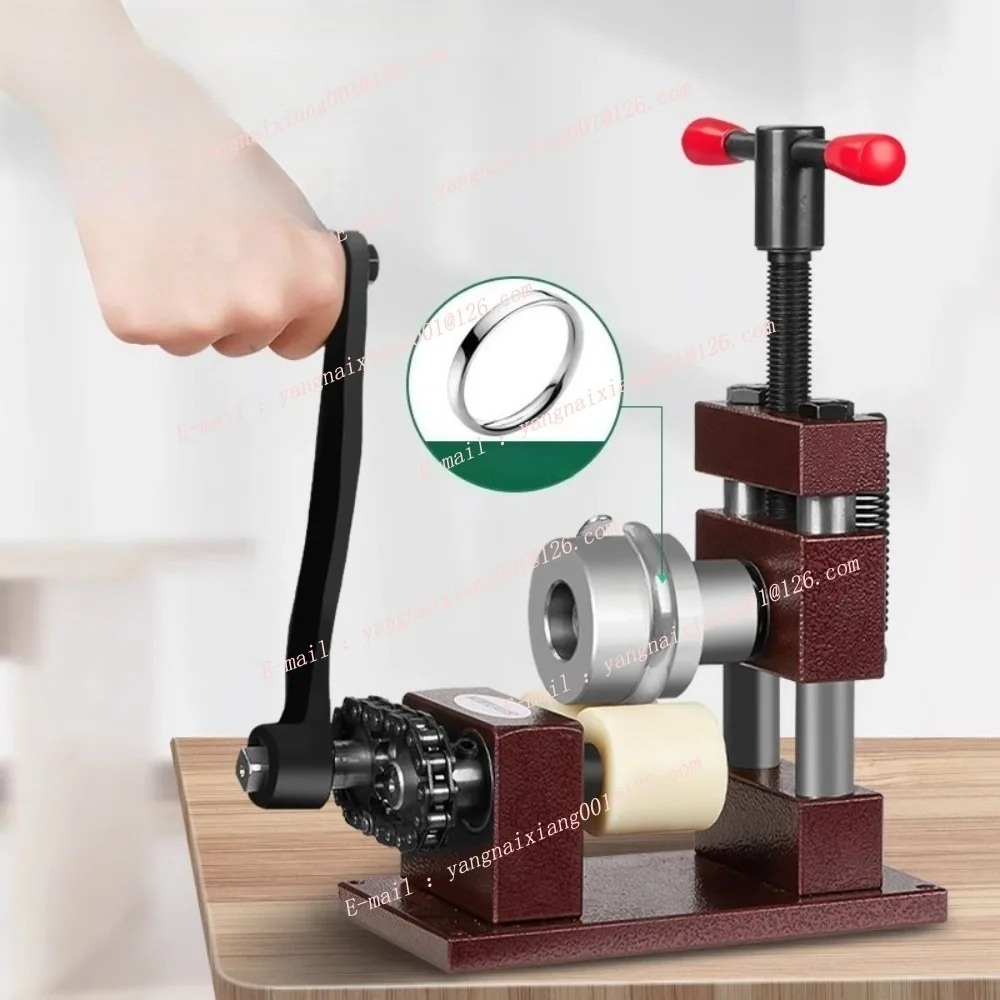 Jewelry Bending Machine Manual Rolling Mill with 56mm 18mm Rollers Hand Crank Ring Bender Tool Jewelry Processing and Repair