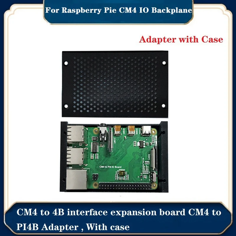 1 conjunto de placa de expansão de adaptador cm4 para pi4b + caixa de metal + kit de ventilador para raspberry pie cm4 io backplane cm4 para 4b interface de expansão