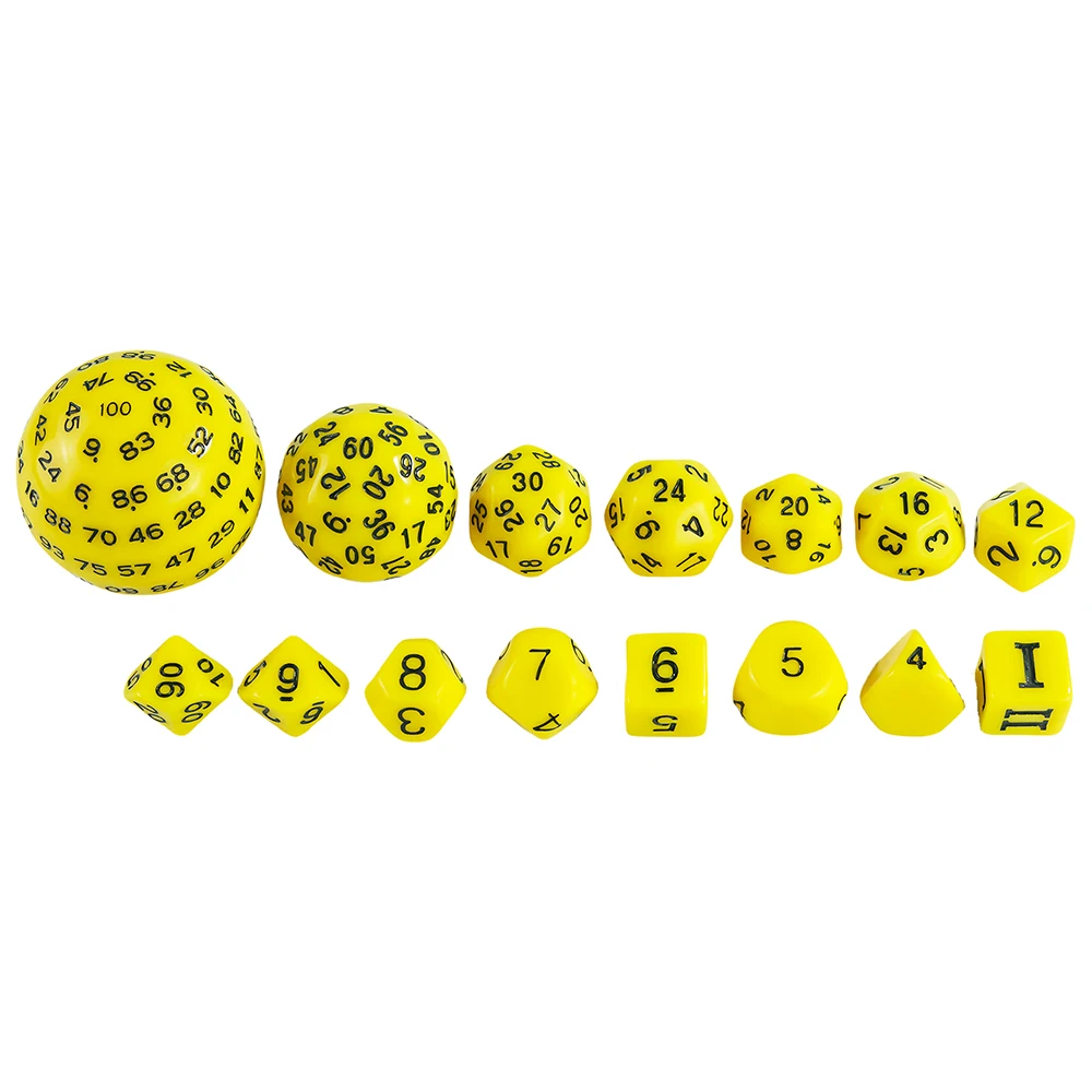 Polyedrisches Würfelset DND-Würfel POP D3-D100 Acrylwürfel-Sets 15-teilig als Geschenk DND-Spiel RPG Brettspielzubehör – Detail 9