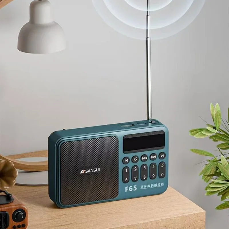 New SANSUI F65 Portable Wireless Bluetooth Speaker with Subwoofer Loud Volume TF Card FM Radio USB AUX Headphone Output