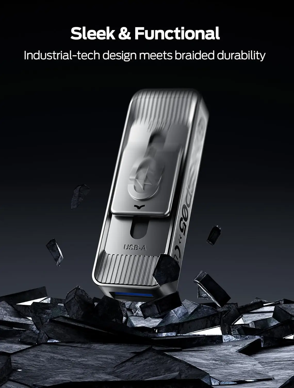 1TB Portable SSD with USB-C & USB 3.2, 560MB/s Read Speed for iPhone 15/16/17, Android, Mac