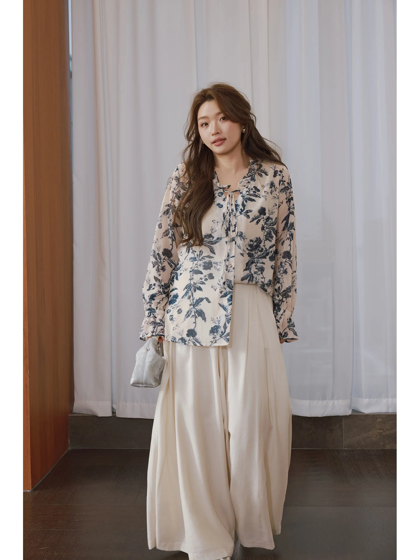 

Slimming Floral Print irt Spring New Sle Belted Old Money Sle Women's plus Size Clothing Commute Sle Long Sve Regu...