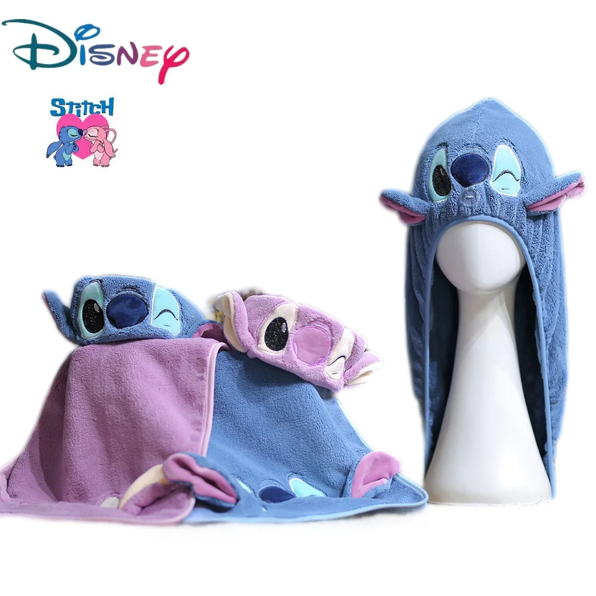 Мультяшный Стич Disney, супервпитывающий Быстросохнущий милый полотенце для головы, утолщенные флисовые полотенца кораллового цвета Мультяшный Стич Disney, супервпитывающий Быстросохнущий милый полотенце для головы, утолщенные флисовые полотенца кораллового цвета