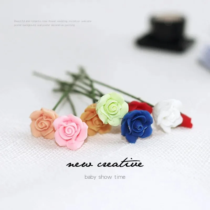 Modell im Maßstab 1:12, Miniatur-Lebensmittel, Spielzeugauto, Ornament, Mini-Simulation, einzelne Rose